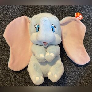 Disney Ty Jumbo Dumbo Plush Elephant - Soft Blue and Pink